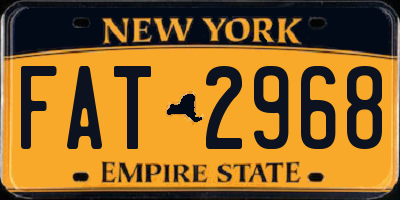 NY license plate FAT2968