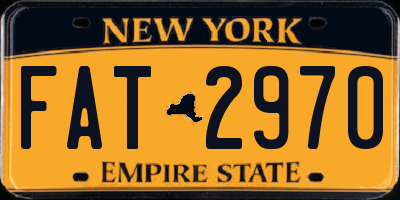 NY license plate FAT2970