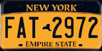 NY license plate FAT2972