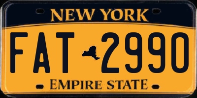 NY license plate FAT2990