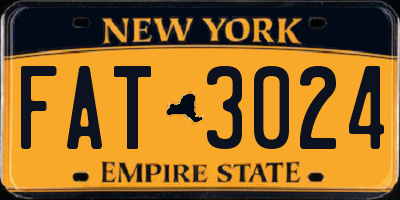 NY license plate FAT3024