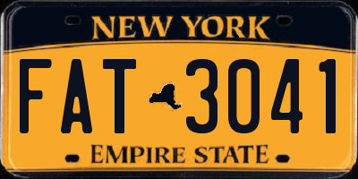 NY license plate FAT3041