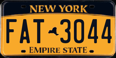 NY license plate FAT3044