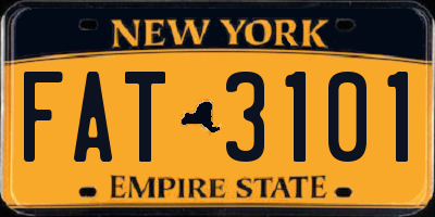 NY license plate FAT3101