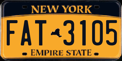 NY license plate FAT3105