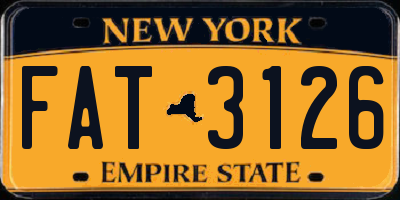 NY license plate FAT3126