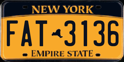 NY license plate FAT3136