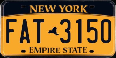 NY license plate FAT3150