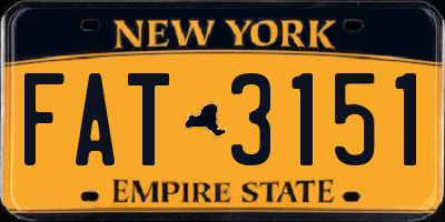 NY license plate FAT3151