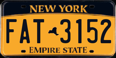NY license plate FAT3152