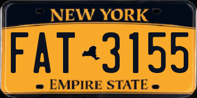 NY license plate FAT3155