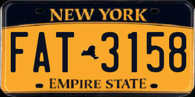 NY license plate FAT3158