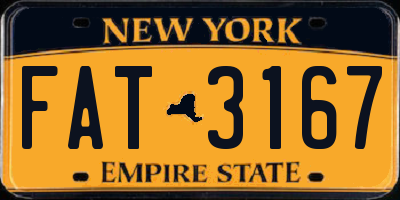 NY license plate FAT3167