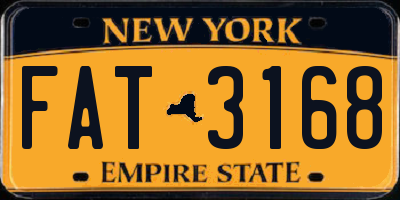 NY license plate FAT3168