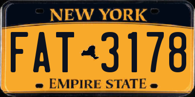 NY license plate FAT3178