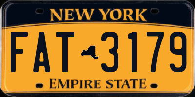 NY license plate FAT3179