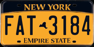 NY license plate FAT3184