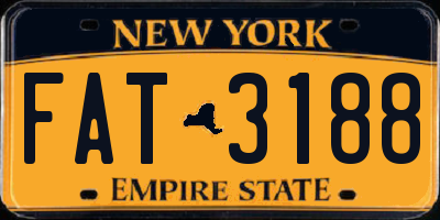 NY license plate FAT3188