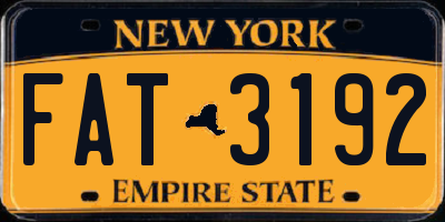 NY license plate FAT3192