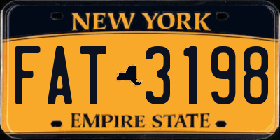 NY license plate FAT3198