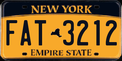 NY license plate FAT3212