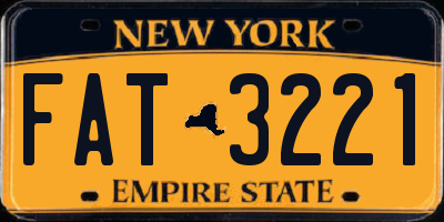 NY license plate FAT3221
