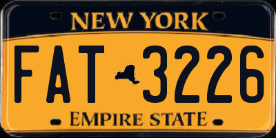 NY license plate FAT3226