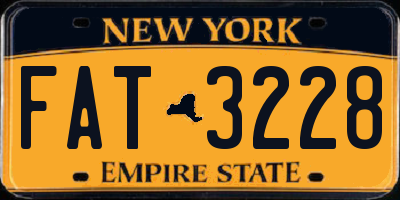 NY license plate FAT3228