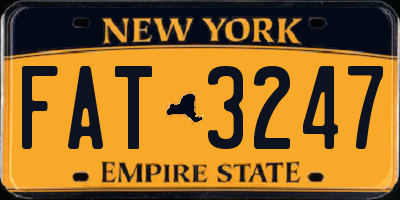 NY license plate FAT3247