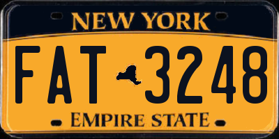 NY license plate FAT3248