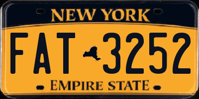 NY license plate FAT3252