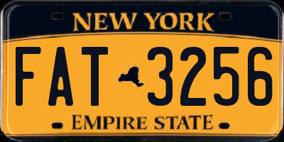 NY license plate FAT3256