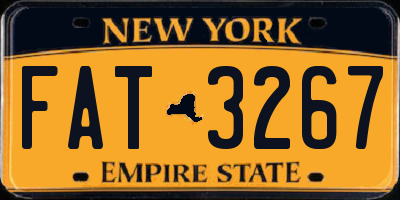 NY license plate FAT3267