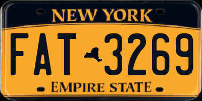 NY license plate FAT3269