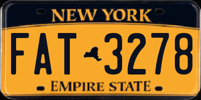 NY license plate FAT3278