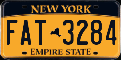 NY license plate FAT3284