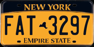 NY license plate FAT3297