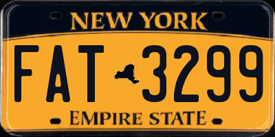 NY license plate FAT3299