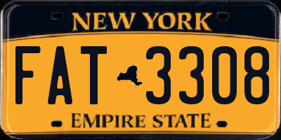 NY license plate FAT3308