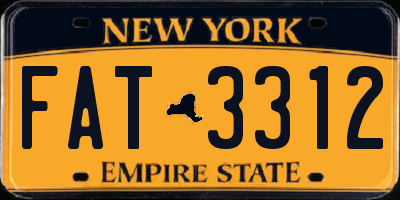 NY license plate FAT3312