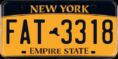 NY license plate FAT3318
