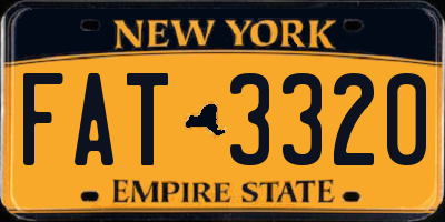 NY license plate FAT3320