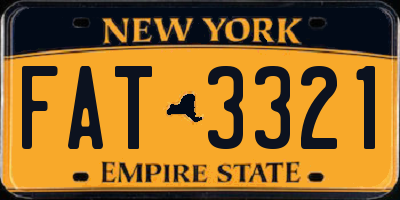 NY license plate FAT3321