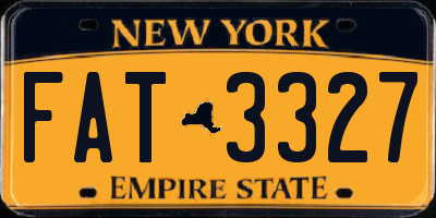 NY license plate FAT3327