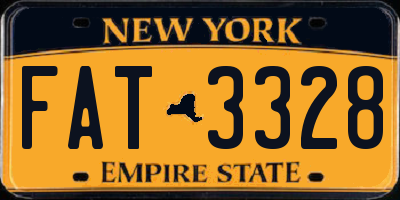 NY license plate FAT3328