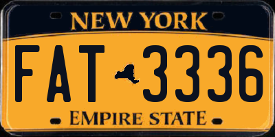 NY license plate FAT3336