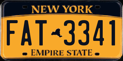NY license plate FAT3341