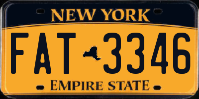 NY license plate FAT3346