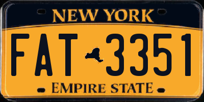 NY license plate FAT3351