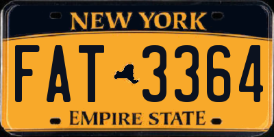NY license plate FAT3364
